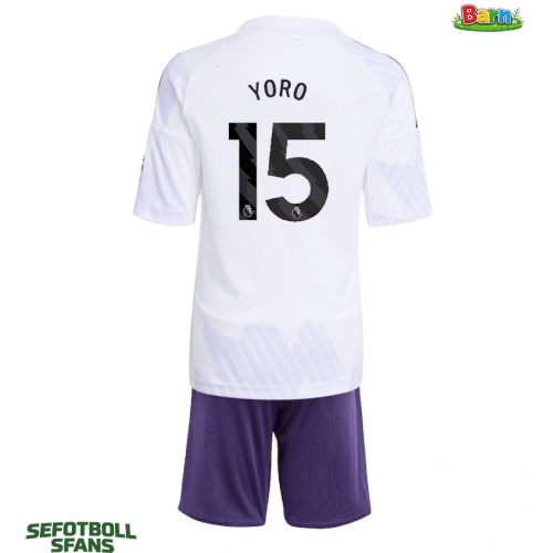 Manchester United Leny Yoro #15 Bortaställ Barn 2025-26 Kortärmad (+ Korta byxor)